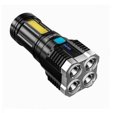 Imagem de Lanterna Com 4 Led Alto Brilho Tatica Recarregavel Bm-8514