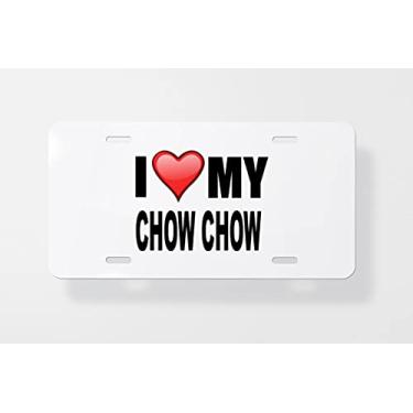 Imagem de Capa para placa de carro I Love My Chow Chow - Capa para placa de carro - Capa para placa de carro 15 x 30 cm