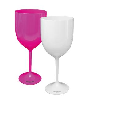 Imagem de Kit 2 Taças Vinho Rosa e Branca Acrílico Poliestireno