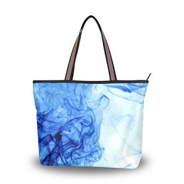Imagem de Bolsa de ombro My Daily feminina abstrata tinta fumê azul bolsa, Multi, Medium