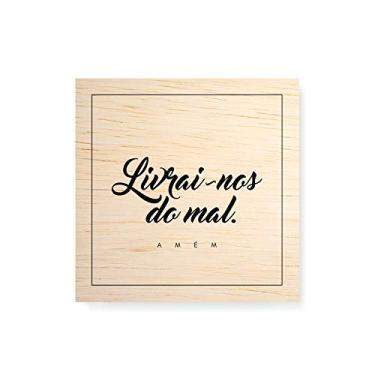 Imagem de Arte Maníacos Quadro Decorativo em Madeira Livrai-nos do Mal Amém - 30x30cm