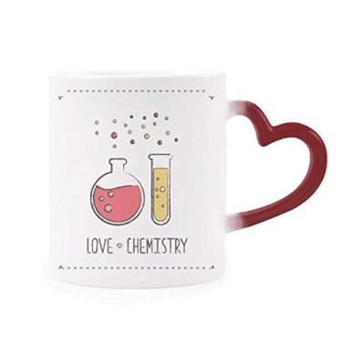 Imagem de Caneca de grés com fundo redondo, tubo de teste de química sensível ao calor, muda de cor vermelha