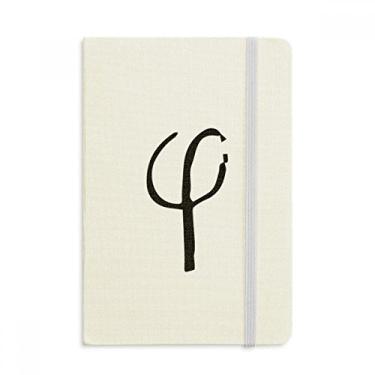 Imagem de Caderno com silhueta do alfabeto grego Phi preto capa dura diário clássico A5