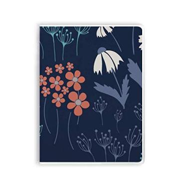 Imagem de Caderno de tinta para plantas em pó azul com flores e capa macia Diário