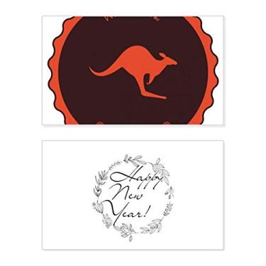 Imagem de Emblema de Canguru Sabor Austrália Contorno Ano Novo Festival Cartão de felicitações Bless Mensagem Presente