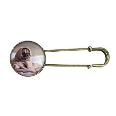 Imagem de Bulldog Pet Animal Lonely Imagem Retrô Broche de Metal Clipe Joias