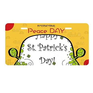 Imagem de DIYthinker Trevo de quatro folhas da Irlanda Feliz Dia de São Patrício Placa Etiqueta Decoração de Carro Dia da Paz
