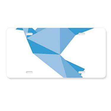 Imagem de DIYthinker Origami abstrato padrão de pombo azul placa de carro decoração acessório de aço inoxidável