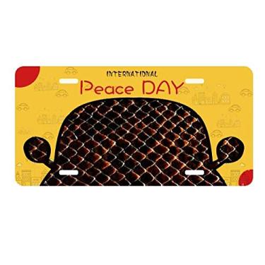 Imagem de DIYthinker Placa de licença preta escura de pele de cobra placa etiqueta decoração de carro dia da paz