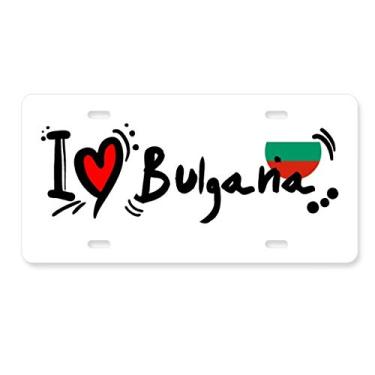 Imagem de DIYthinker I Love Bulgana Bandeira da Palavra Love Ilustration Placa de licença Decoração de aço inoxidável