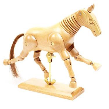 Imagem de Manequim Articulado Cavalo De Madeira 15cm