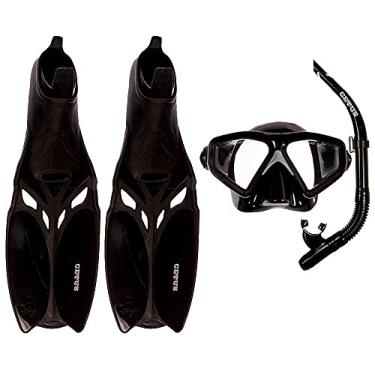 Imagem de Kit de Mergulho Máscara+respirador+nadadeira Cetus Shark Fun Black - 35-36