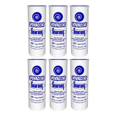Imagem de Tinta Tecido Corante Roupas Vivacor Guarany 6u Azul Royal