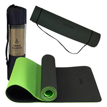Imagem de ARIMO Tapete Yoga Mat Antiderrapante TPE Ecológico Biodegradável Todos Os Tipos de Yoga/Pilates 181 x 61 cm x 6 mm (Verde)