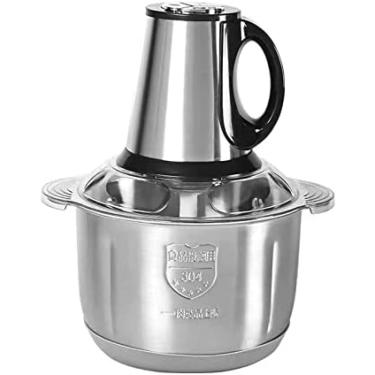 Imagem de Processador De Alimentos 5L, Moedor De Carne Picador De Alimentos Para Carne, Legumes, Frutas E Nozes, Moedor De Alimentos Picador De Carne E Liquidificador Inoxidável Com Tigela De Aço Inoxidável