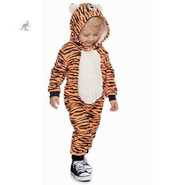 Imagem de Macacão Pijama Bebê Unissex Fantasia Tigre TileeSul 3404-Unissex