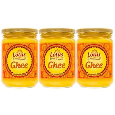 Imagem de Manteiga Ghee Lotus Kit com 3 potes de 500g - Zero Lactose