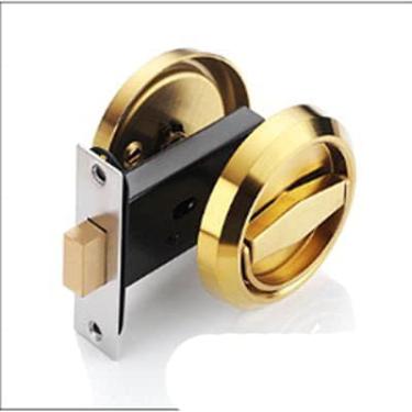 Imagem de Fechadura De Porta Oculta Alça De Aço Inoxidável Fechadura Mecânica Externa Sem Chave Oculta Para Ferragens Domésticas À Prova De Fogo-,ouro Escovado,Dupla Face,bonny369