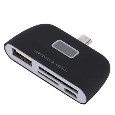Imagem de 4 em 1 OTG Smart Card Reader, Multi-Function Card Reader com Micro USB Charge Port Mini para celular para tablet