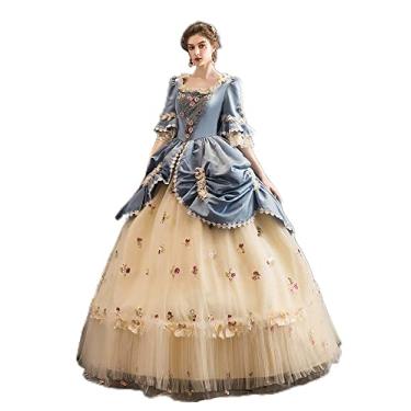 Imagem de Vestido de baile rococó feminino do século 18 com estampa gótica vitoriana, vestido de baile de máscaras, vestidos temáticos, Marie_antoinette_3, XXG