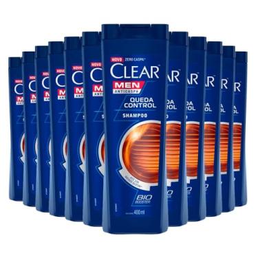 Imagem de kit Shampoo Clear Men Anticaspa Queda Control 400ml 12 Unidades