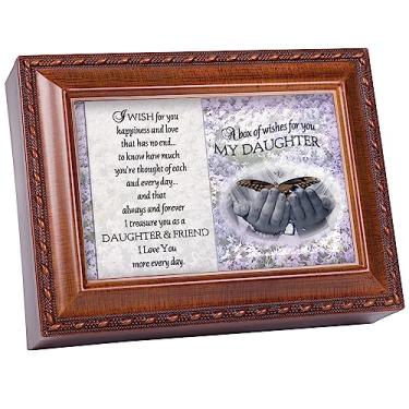 Imagem de Caixa de música My Daughter Butterfly com acabamento em madeira reproduz Tune You Are My Sunshine