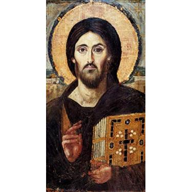 Imagem de Cristo Pantocrator (550) de Pintor Bizantino Desconhecido - 30x57 - Tela Canvas Para Quadro