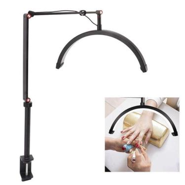 Imagem de Luminaria Estetica Meia Lua Arco 3 Tons Led Suporte Celular Mesa Salao De Beleza Spa Limpeza De Pele