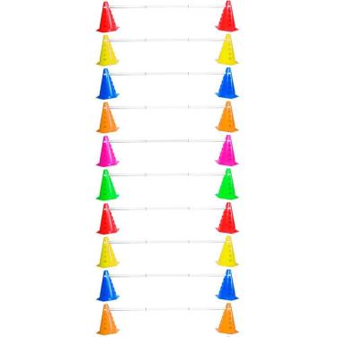 Imagem de Kit Agilidade Treinamento Funcional 20 Cones com Barreira