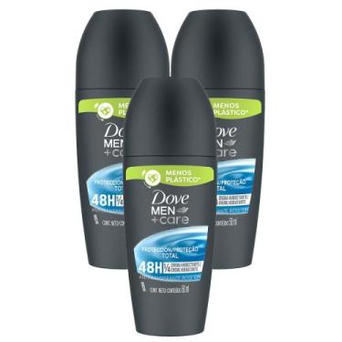 Imagem de Kit 3 Desodorante Dove Men + Care Proteção Total Roll-On Antitranspira