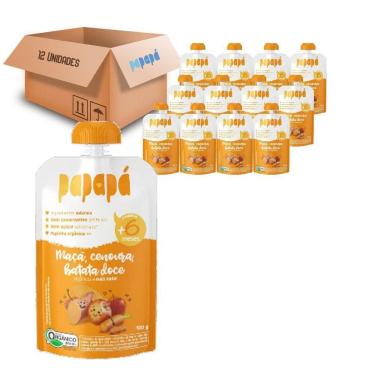 Imagem de Papinha Orgânica Papapá Maçã B. Doce Cenoura 100G  12 Und 