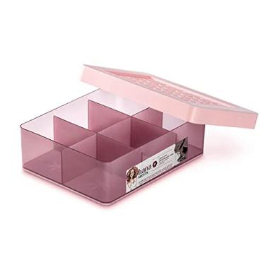 Imagem de Ordene - Caixa com Divisória para Joias com Tampa, Cor Rosa, Linha Hana