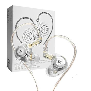 Imagem de Fone De Ouvido Profissional KZ EDX Pro Intra-auricular, Driver Dinâmico Magnético Composto de 10mm, Cabo Substituível, Original - Perfeito para Cantores - AlverSun (CRYSTAL)