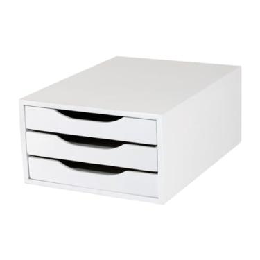 Imagem de Caixa de Arquivo 3 gavetas, Mdf Branco - Souza & Cia, (Ref: 3305)