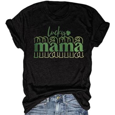 Imagem de Camiseta para mamãe feminina Mom Life Graphic Tees Casual Cute Mother's Day Tops for Mommy, 27-preto-1, P