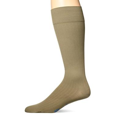 Imagem de JOBST forMen Meias de compressão caneladas na altura do joelho com tecnologia SoftFit, 20-30 mmHg, bico fechado, 2 regulares, cáqui