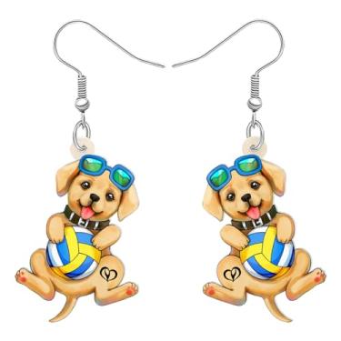Imagem de DALANE Brincos de acrílico fofos para cães Labrador Retriever, pingentes, joias, presentes inovadores para mulheres, meninas, crianças, amantes de cães, decoração, Medium, Acrílico, Sem pedra preciosa