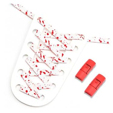 Imagem de Flat Shoe Laces Without Ties Elastic Shoelaces Men And Women Sports Casual Shoes Accessories Lazy Shoelace (Color : White red)