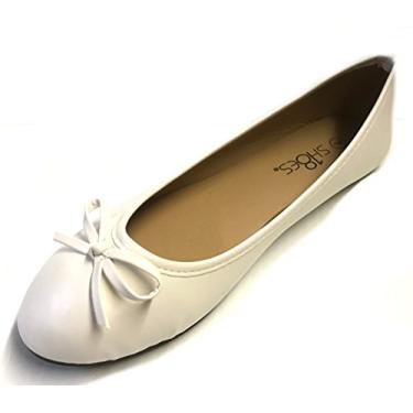 Imagem de Sapatilha feminina bailarina com laço Shoes 18, Branco, 1