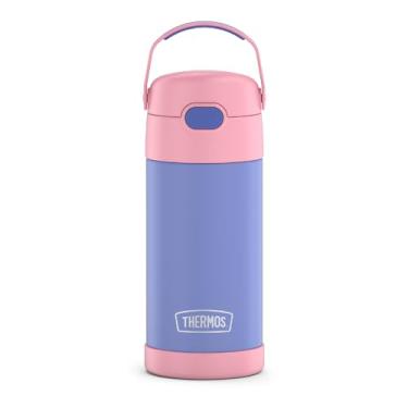 Imagem de Garrafa de canudo infantil Funtainer THERMOS 355 ml de aço inoxidável, roxo/rosa