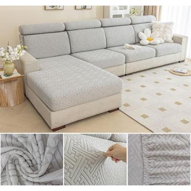 Imagem de Sofá De Estiramento Slipcover Sofá Capa Protetor De Móveis Sofá Macio Com Fundo Elástico Para Crianças, Poliéster Spandex Jacquard Tecido (A,Cinzento02)