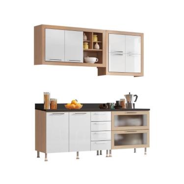 Imagem de Cozinha Ditália Aspen Com Tampos Carv/branco A58