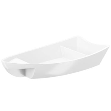 Imagem de Barca para Servir Sushi Comida Japonesa Oriental 28x13x5cm Coza Branca