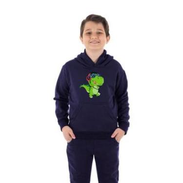 Imagem de Moletom Canguru Infantil Menino Dino Música Benellys-Masculino