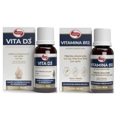 Imagem de Combo Vitamina D3 Gotas 2000ui Por Gota (10 Ml) e Vitamina B12 Metilcobalamina Líquida 20ml Vitafor