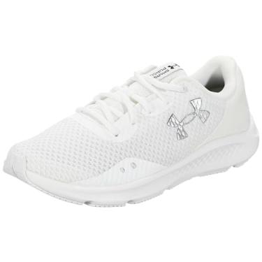 Imagem de Under Armour Tênis de corrida masculino Charged Pursuit 3, Branco/Prata Metálico, 11