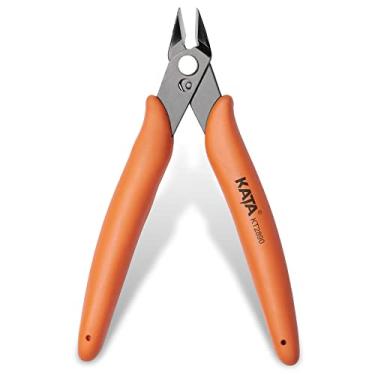 Imagem de KATA Alicates de microcortadores de fio: Ferramentas de corte de precisão para artesanato de joias - Pinças de corte de laço com zíper pequeno de 12 cm - Mini cortadores de corte lateral de fio para
