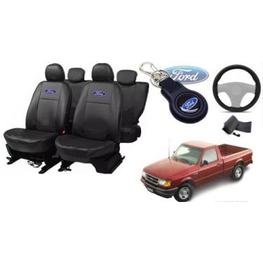 Imagem de Jogo Capas Couro Ford Ranger 2001 + Volante e Chaveiro - Design Premiu