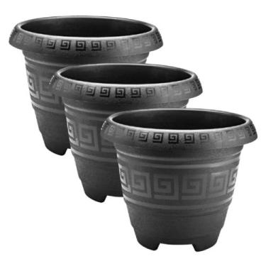 Imagem de Trio de Vasos Grandes de Chão 15 Litros Para Plantas e Jardins - Plasm