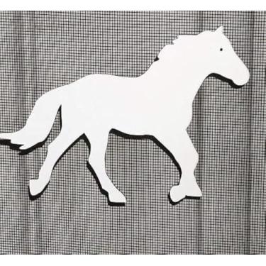 Imagem de DCentral Ímã de tela flexível para cavalo decoração dupla face; para telas não retráteis, multiuso, ajuda a parar de entrar nas telas, cobre pequenos rasgos em telas, tamanho 15,24 cm x 11,44 cm